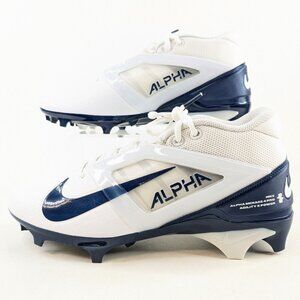 Nike Alpha Menace 4 Pro Football Cleats Men’s Size 9 White Navy Blue FD7037-104